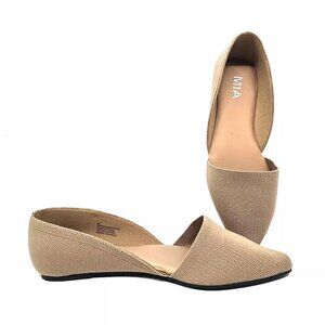 Mia Lynne D'orsay Loafers Beige Slip on Comfort Pointed Toe Shoes Women's 8 M